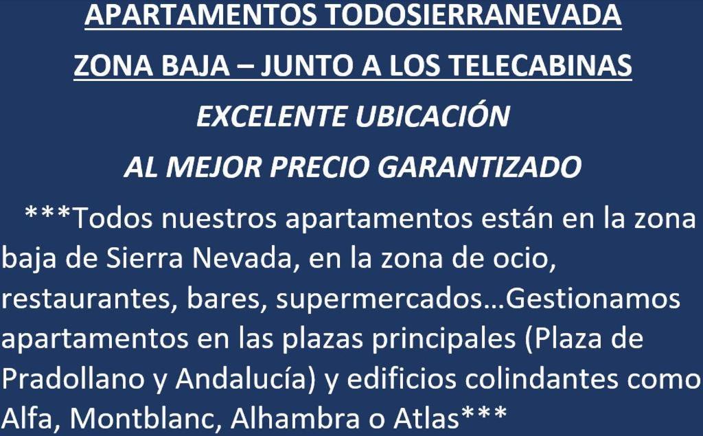 Todosierranevada Zona Baja - Edificio Alhambra - Junto A Los Telecabinas Сьерра-Невада Экстерьер фото
